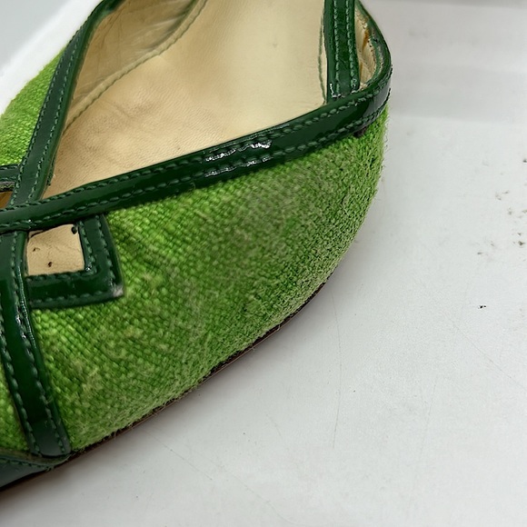 Prada Authenticated Vintage Green Pointed Toes Heels Shoes **Sz 37.5/US Sz 7.5** - Picture 11 of 14